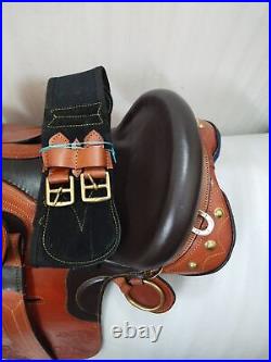 Australian Stock Leather Horse Tack Saddle With Full Accessories For Horse