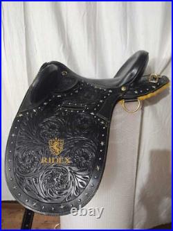 Australian Stock Leather Horse Tack Saddle With Tooling Carving All Size F/Ship