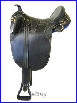 Australian Stock Leather Saddle Set Black 18 (sl 1110bl)