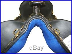 Australian Stock Leather Saddle Set Black 18 (sl 1110bl)