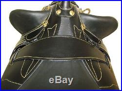 Australian Stock Leather Saddle Set Black 18 (sl 1110bl)