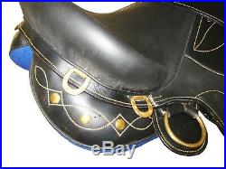 Australian Stock Leather Saddle Set Black 18 (sl 1110bl)