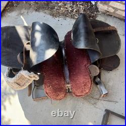 Australian Stock Saddle High Seat 17 Brown Leather Trail Endurance Saddle