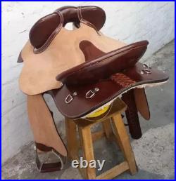 Australian half breed saddle leather saddle brown color Size 16