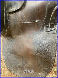 Australian style saddle, no horn, USED, see pics for condition/measurement
