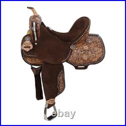 BARREL SADDLE Klassy Cowgirl Bluebell FQHB Chocolate Medium Leather Stainless