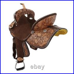 BARREL SADDLE Klassy Cowgirl Bluebell FQHB Chocolate Medium Leather Stainless