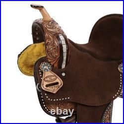 BARREL SADDLE Klassy Cowgirl Bluebell FQHB Chocolate Medium Leather Stainless