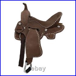 BARREL SADDLE Patsy SPINAL RELIEF Ash Brown Rough Out Leather Aluminum Stirrups