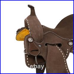 BARREL SADDLE Patsy SPINAL RELIEF Ash Brown Rough Out Leather Aluminum Stirrups