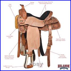BE Western Horse Saddle Leather Ranch Roping Cowboy Hilason