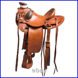 BH 15 In HILASON Western Horse Wade Saddle Genuine Leather Ranch Roping Brown