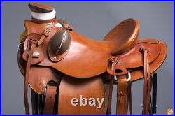 BH 15 In HILASON Western Horse Wade Saddle Genuine Leather Ranch Roping Brown