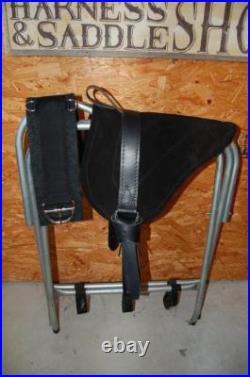 BLACK LEATHER BAREBACK SADDLE PONY PAD by RIDERS CHOICE BLACK