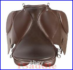 BROWN ALL PURPOSE JUMP ENGLISH HORSE LEATHER SADDLE 15 18 in