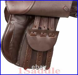 BROWN CLOSE CONTACT ENGLISH HORSE LEATHER SADDLE 16 in