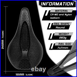 BUCKLOS 3D Printed Saddle 143MM 155mm Carbon Fiber Hollow Comfortable Breathable