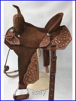 Barrel Racing Equestrian Premium Leather Western Horse Saddle Trail Tack 12-18