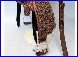 Barrel Racing Horse Saddle Premium Leather Western Equestrian Cowhide 12-18 inch