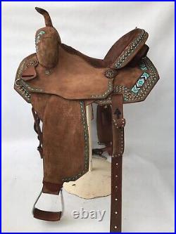 Barrel Racing Premium Leather Equestrian Western Horse Saddle Trail Tack 12-18