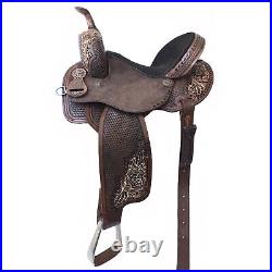 Barrel Racing Premium Leather Western Equestrian Horse Saddle Trail Tack 12-18