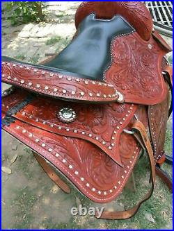 Barrel Racing Saddle Horse Tack Western Trail Premium Leather Set Free shipping