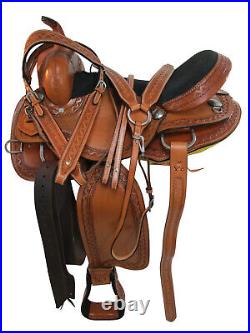 Barrel Racing Saddle Western Horse Pleasure Handmade Leather Tack 15 16 17 18