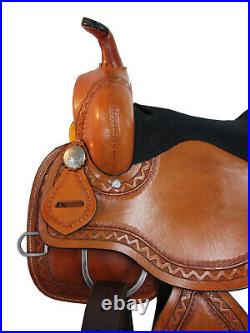 Barrel Racing Saddle Western Horse Pleasure Handmade Leather Tack 15 16 17 18