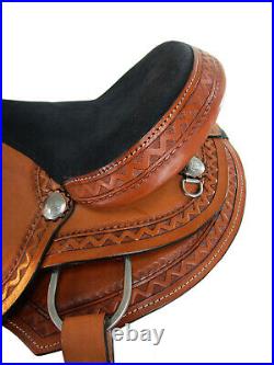 Barrel Racing Saddle Western Horse Pleasure Handmade Leather Tack 15 16 17 18