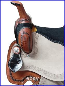 Barrel Racing Western Horse Riding Saddle Leather Tooled Carved 12-18 inch Seat