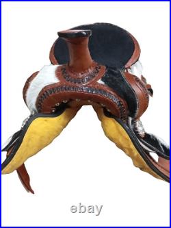 Barrel Racing Western Horse Riding Saddle Leather Tooled Carved 12-18 inch Seat