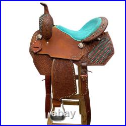 Barrel Racing Western Horse Saddle Leather Wooden Tree Handmade Trail Equestrian