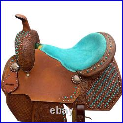 Barrel Racing Western Horse Saddle Leather Wooden Tree Handmade Trail Equestrian