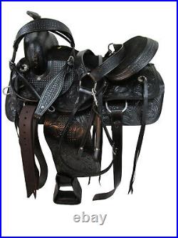 Barrel Racing Western Saddle Pro Pleasure Tooled Leather Horse Tack 15 16 17 18