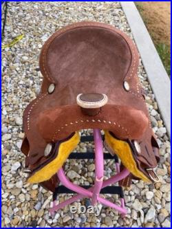 Barrel Saddle 14.5 FQHB Lightweight Western Horse Racing Rodeo Leather Tack