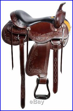 Barrel Saddle 15 16 17 18 in Classic Tooled Western Pleasure Trail Horse Tack