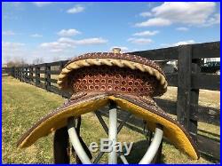 Beautiful! 15 Teskeys Barrel Racing Saddle Double Padded Seat 14 Trail Show