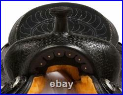 Beautiful Black Premium Saddle, Leather Western For Pleasure Barrel Trail Horse