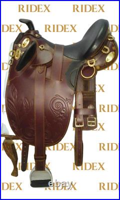 Beautiful Embossed Australian Stock Collection leather Saddle All Sizes F/S