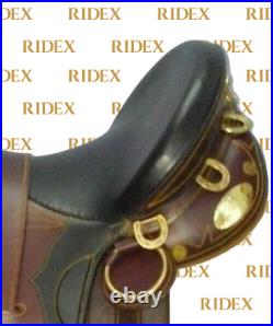 Beautiful Embossed Australian Stock Collection leather Saddle All Sizes F/S
