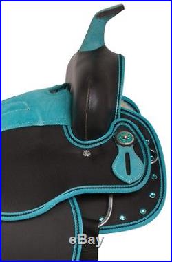 Beautiful Teal Western Pleasure Trail Cordura Horse Saddle Tack 14 15 16 17 18