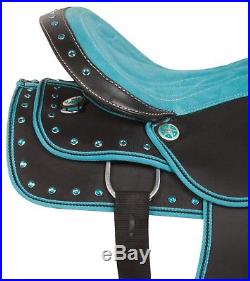 Beautiful Teal Western Pleasure Trail Cordura Horse Saddle Tack 14 15 16 17 18