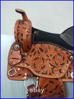Beautiful Western Premium leather Trail Horse Riding Saddle & All Size Available