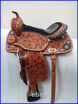Beautiful Western Premium leather Trail Horse Riding Saddle & All Size Available