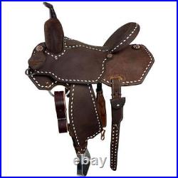 Best Quality Western Leather Barrel Rough Out Saddle With Free Matching Tack Set