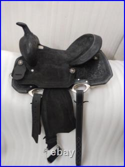 Best Quality Western Leather Barrel Rough Out Saddle with Matching Tack Set