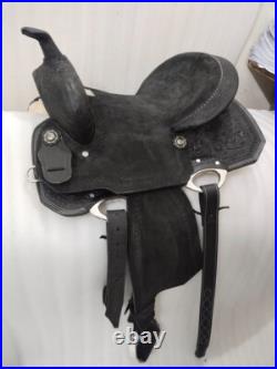 Best Quality Western Leather Barrel Rough Out Saddle with Matching Tack Set