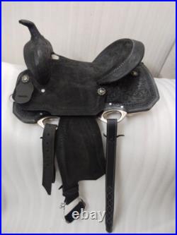 Best Quality Western Leather Barrel Rough Out Saddle with Matching Tack Set