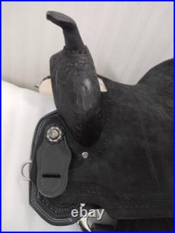 Best Quality Western Leather Barrel Rough Out Saddle with Matching Tack Set