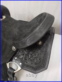 Best Quality Western Leather Barrel Rough Out Saddle with Matching Tack Set